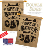 Better With a Cat - Pets Nature Vertical Impressions Decorative Flags HG137230 Made In USA