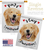 Stay Pawsitive - Pets Nature Vertical Impressions Decorative Flags HG137563 Made In USA