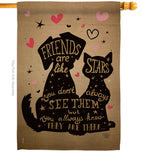 Friends are like Stars - Pets Nature Vertical Impressions Decorative Flags HG191085 Made In USA