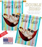 Take it Easy - Pets Nature Vertical Impressions Decorative Flags HG192605 Made In USA