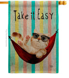 Take it Easy - Pets Nature Vertical Impressions Decorative Flags HG192605 Made In USA