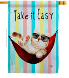 Take it Easy - Pets Nature Vertical Impressions Decorative Flags HG192605 Made In USA