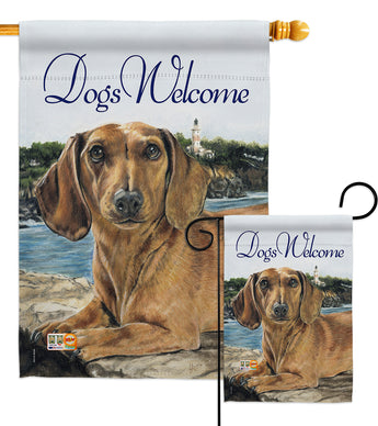 Dachshund - Pets Nature Vertical Impressions Decorative Flags HG110003 Made In USA