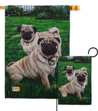 Pugs Love - Pets Nature Vertical Impressions Decorative Flags HG110006 Made In USA