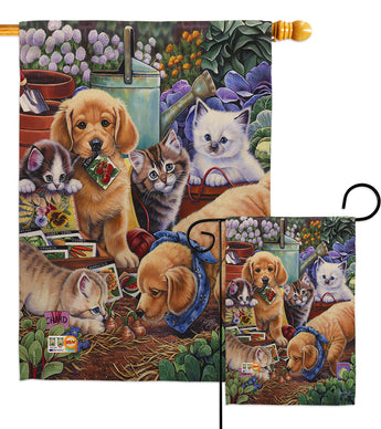 Helpful Garden Paws - Pets Nature Vertical Impressions Decorative Flags HG110045 Made In USA