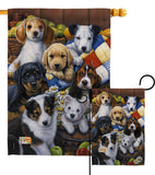 Country Bumpkin Puppies - Pets Nature Vertical Impressions Decorative Flags HG110049 Made In USA