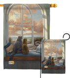 Enjoying the View - Pets Nature Vertical Impressions Decorative Flags HG110057 Made In USA