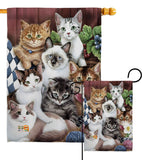 Cuddly Kittens - Pets Nature Vertical Impressions Decorative Flags HG110069 Made In USA