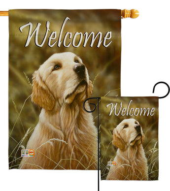 Yellow Lab - Pets Nature Vertical Impressions Decorative Flags HG110074 Made In USA