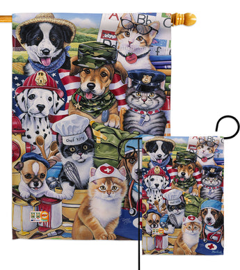 Working Paws - Pets Nature Vertical Impressions Decorative Flags HG110081 Made In USA