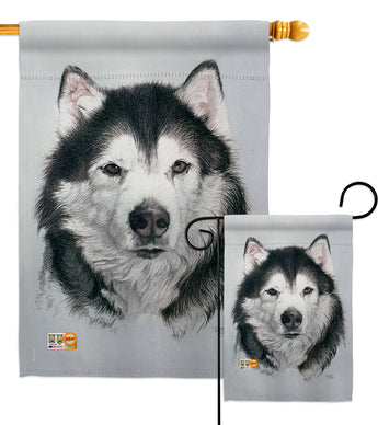 Husky - Pets Nature Vertical Impressions Decorative Flags HG110092 Made In USA