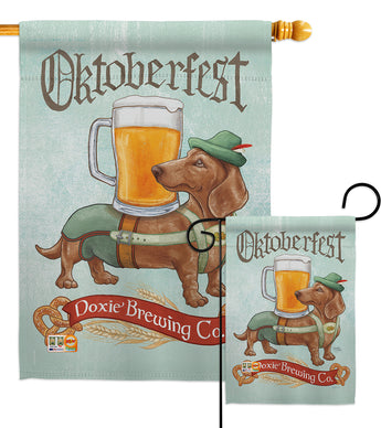 Doxie Brewing Co. - Pets Nature Vertical Impressions Decorative Flags HG110099 Made In USA