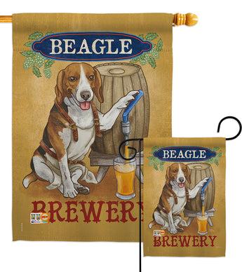 Beagle Brewery - Pets Nature Vertical Impressions Decorative Flags HG110101 Made In USA