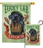 Lucky Lab Lager - Pets Nature Vertical Impressions Decorative Flags HG110102 Made In USA