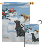 Snow Pals - Pets Nature Vertical Impressions Decorative Flags HG110113 Made In USA