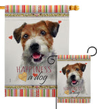 Parson Russell Terrier Happiness - Pets Nature Vertical Impressions Decorative Flags HG110137 Made In USA