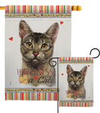 Abyssiniar Happiness - Pets Nature Vertical Impressions Decorative Flags HG110140 Made In USA