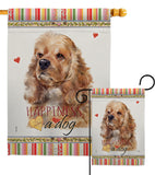 Cocker Spaniel Happiness - Pets Nature Vertical Impressions Decorative Flags HG110143 Made In USA