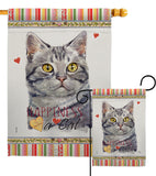 Red American Short Hair Happiness - Pets Nature Vertical Impressions Decorative Flags HG110146 Made In USA