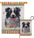 Border Collie Happiness - Pets Nature Vertical Impressions Decorative Flags HG110158 Made In USA