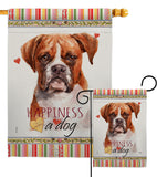 Boxer Happiness - Pets Nature Vertical Impressions Decorative Flags HG110160 Made In USA
