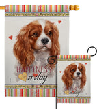 Charles Spaniel Happiness - Pets Nature Vertical Impressions Decorative Flags HG110165 Made In USA