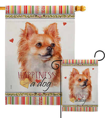 Brown Chihuahua Happiness - Pets Nature Vertical Impressions Decorative Flags HG110166 Made In USA