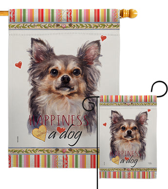 Chihuahua Happiness - Pets Nature Vertical Impressions Decorative Flags HG110168 Made In USA