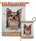 Chihuahua Happiness - Pets Nature Vertical Impressions Decorative Flags HG110168 Made In USA