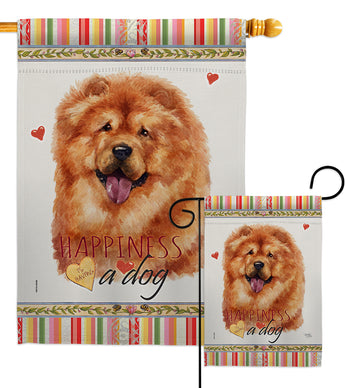 Chow Chow Happiness - Pets Nature Vertical Impressions Decorative Flags HG110169 Made In USA