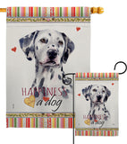 Dalmatian Happiness - Pets Nature Vertical Impressions Decorative Flags HG110172 Made In USA