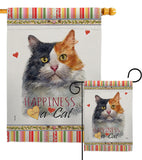 Long Hair Dilute Calico Happiness - Pets Nature Vertical Impressions Decorative Flags HG110174 Made In USA