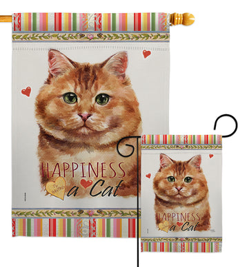 Brown Dilute Calico Happiness - Pets Nature Vertical Impressions Decorative Flags HG110175 Made In USA