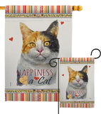 Dilute Calico Happiness - Pets Nature Vertical Impressions Decorative Flags HG110176 Made In USA