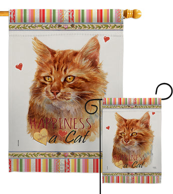 Ginger Happiness - Pets Nature Vertical Impressions Decorative Flags HG110179 Made In USA