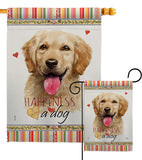 Golden Retriever Happiness - Pets Nature Vertical Impressions Decorative Flags HG110180 Made In USA