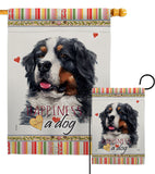 Bernese Cattle Happiness - Pets Nature Vertical Impressions Decorative Flags HG110183 Made In USA