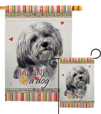 Havanese Happiness - Pets Nature Vertical Impressions Decorative Flags HG110185 Made In USA