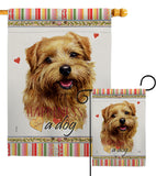 Tan Norfolk Terrier Happiness - Pets Nature Vertical Impressions Decorative Flags HG110186 Made In USA