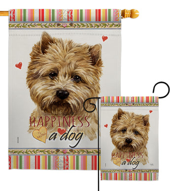 Cairn Terrier Happiness - Pets Nature Vertical Impressions Decorative Flags HG110189 Made In USA