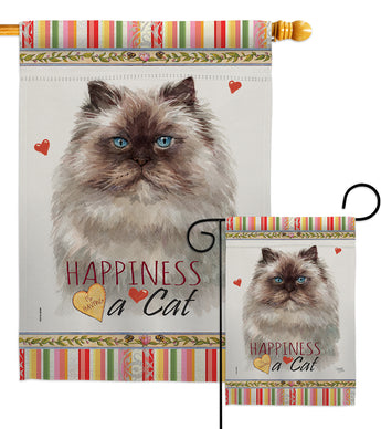 Colourpoint Persian Happiness - Pets Nature Vertical Impressions Decorative Flags HG110192 Made In USA