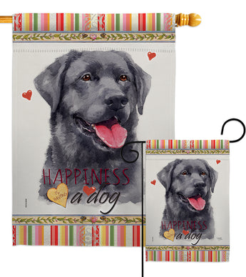 Labrador Happiness - Pets Nature Vertical Impressions Decorative Flags HG110193 Made In USA