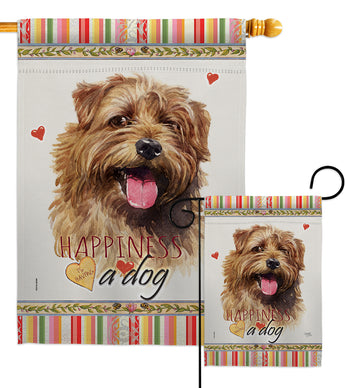 Norfolk Terrier Happiness - Pets Nature Vertical Impressions Decorative Flags HG110199 Made In USA