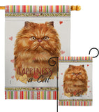 Tan Persian Happiness - Pets Nature Vertical Impressions Decorative Flags HG110204 Made In USA