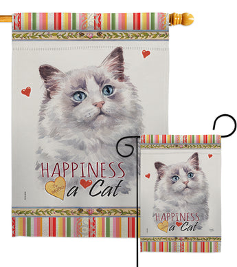 Bicolor Ragdoll Happiness - Pets Nature Vertical Impressions Decorative Flags HG110212 Made In USA