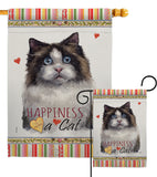 Mitted Ragdoll Happiness - Pets Nature Vertical Impressions Decorative Flags HG110213 Made In USA