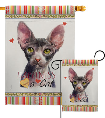 Sphynx Happiness - Pets Nature Vertical Impressions Decorative Flags HG110225 Made In USA