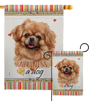 Tibetan Spaniel Happiness - Pets Nature Vertical Impressions Decorative Flags HG110227 Made In USA