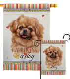 Tibetan Spaniel Happiness - Pets Nature Vertical Impressions Decorative Flags HG110227 Made In USA