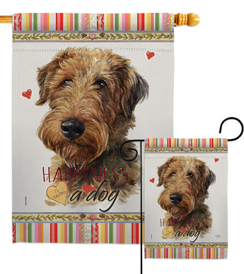 Welsh Terrier Happiness - Pets Nature Vertical Impressions Decorative Flags HG110231 Made In USA